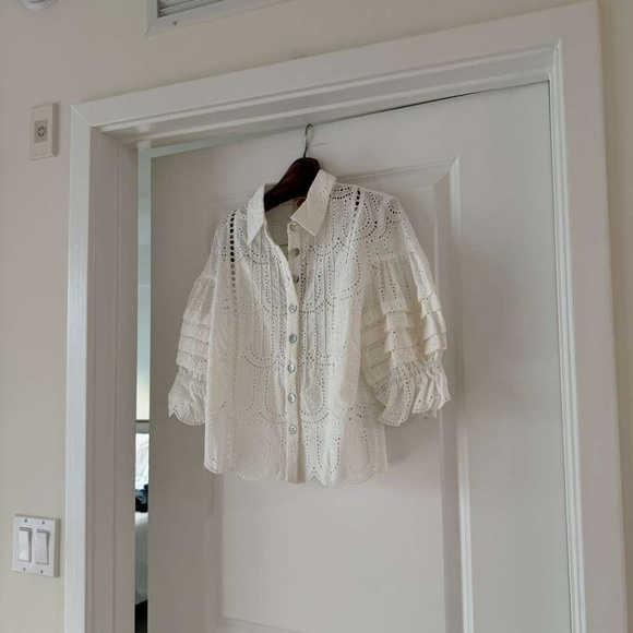 Farm Rio Embroidered Cotton Shirt - Picture 8 of 9